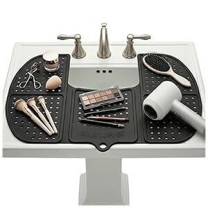 Bathroom Counter Cover & Storage Saver, Foldable Silicone Mat For Hot Tools,
